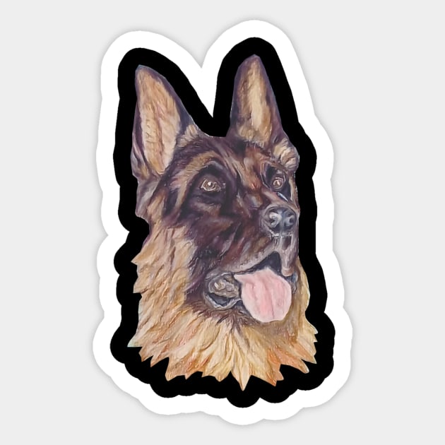 German Shepherd portrait Sticker by candimoonart